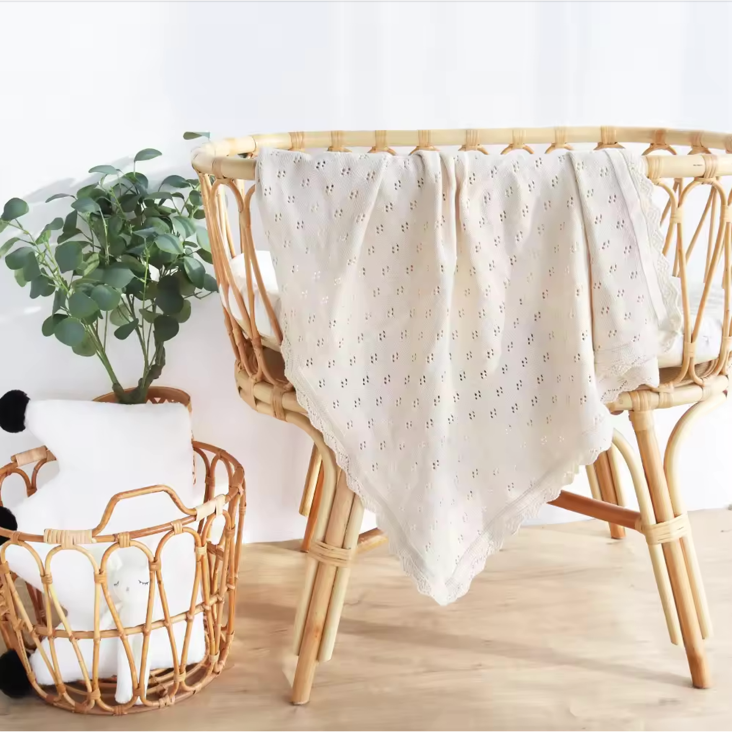 Manta Tejida Sweet - White