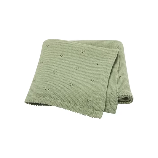 Manta tejida punto - Light green