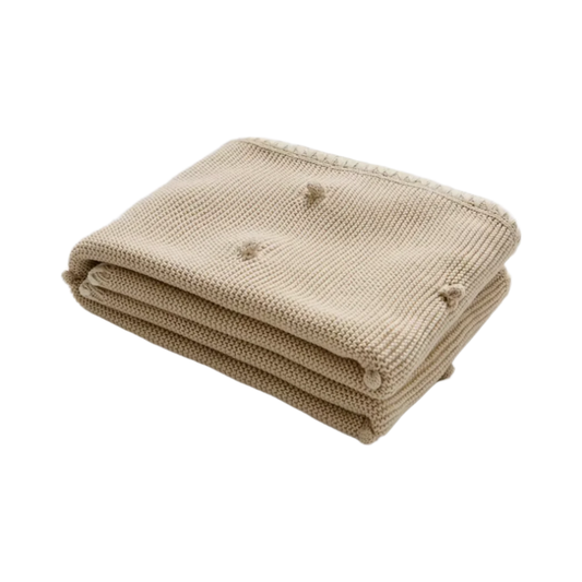 Manta tejida Stitching - Beige