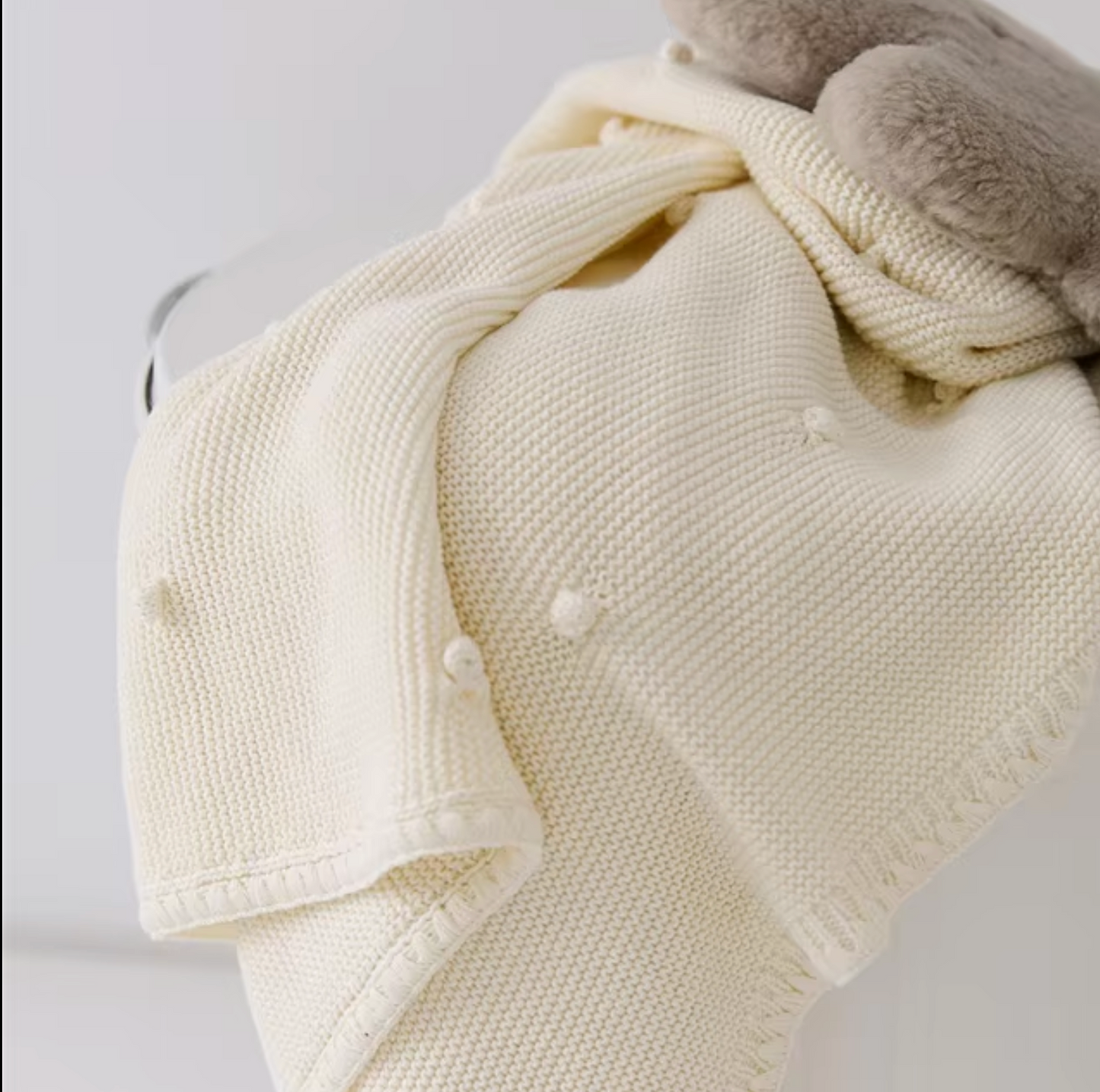 Manta tejida Stitching - White