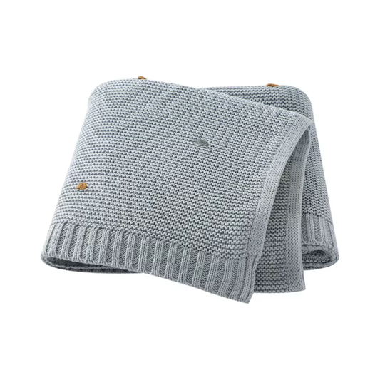 Manta Tejida colors dots - Light Blue
