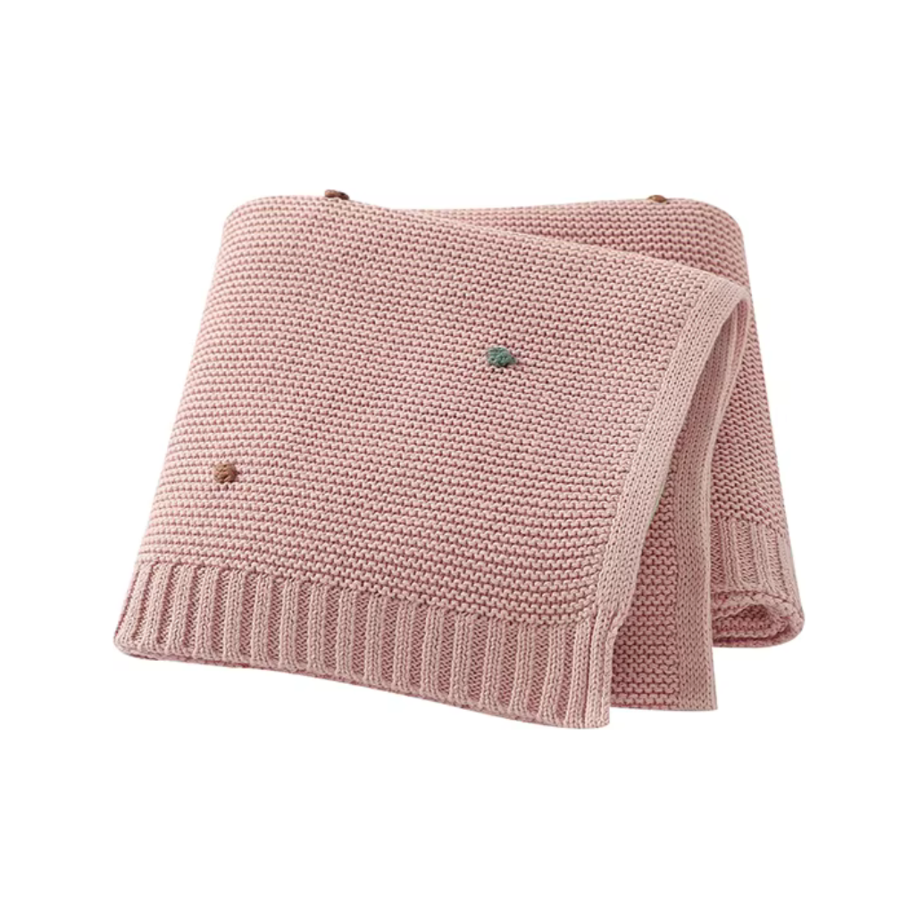 Manta Tejida colors dots - Light Rose