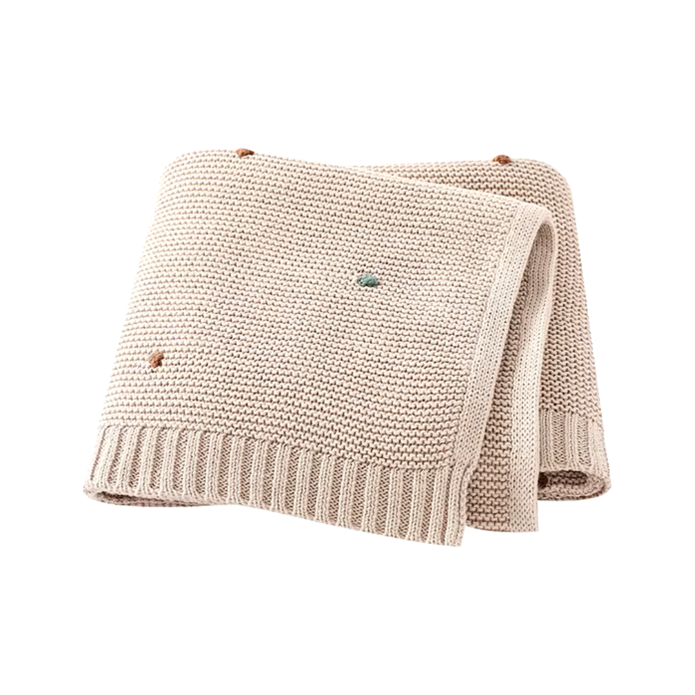 Manta Tejida colors dots - Taupe