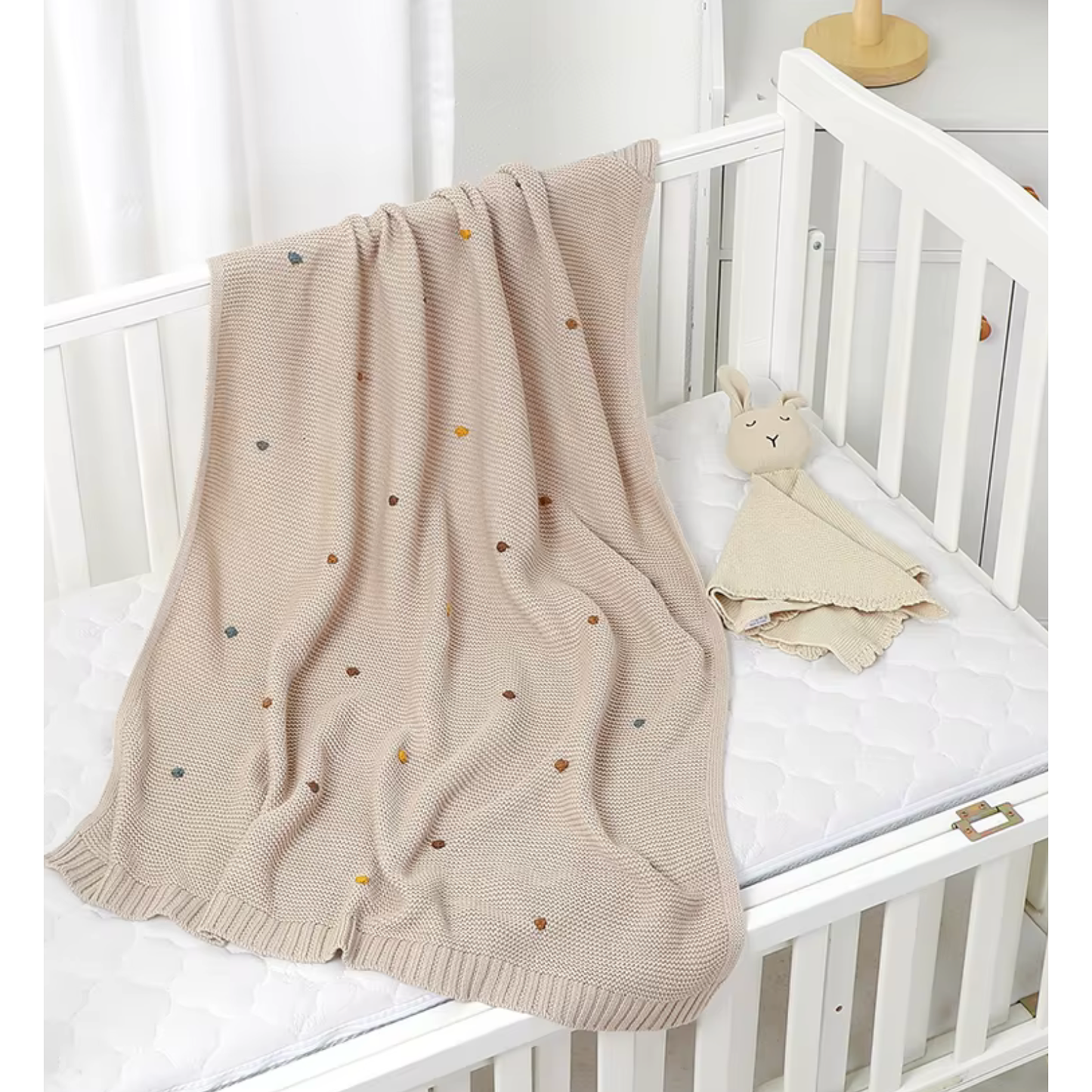 Manta Tejida colors dots - Taupe