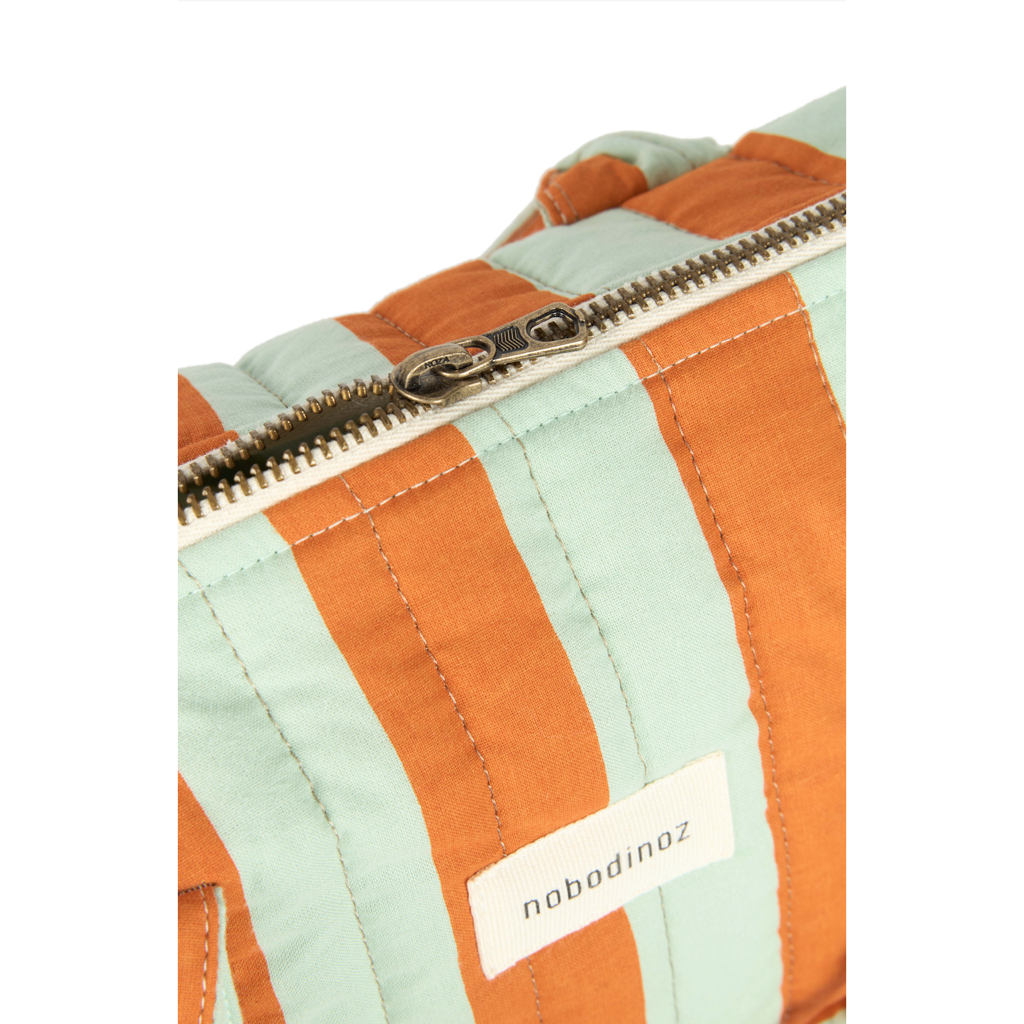 Organizador de cochecito y mini bolso stories limited edition - Green orange stripes