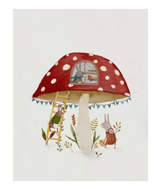 Lámina / poster - Mushroom & bunnies