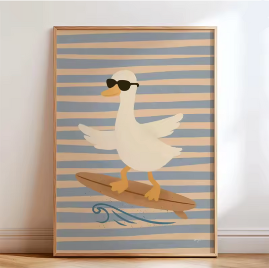 Lámina / poster - Duck surfing
