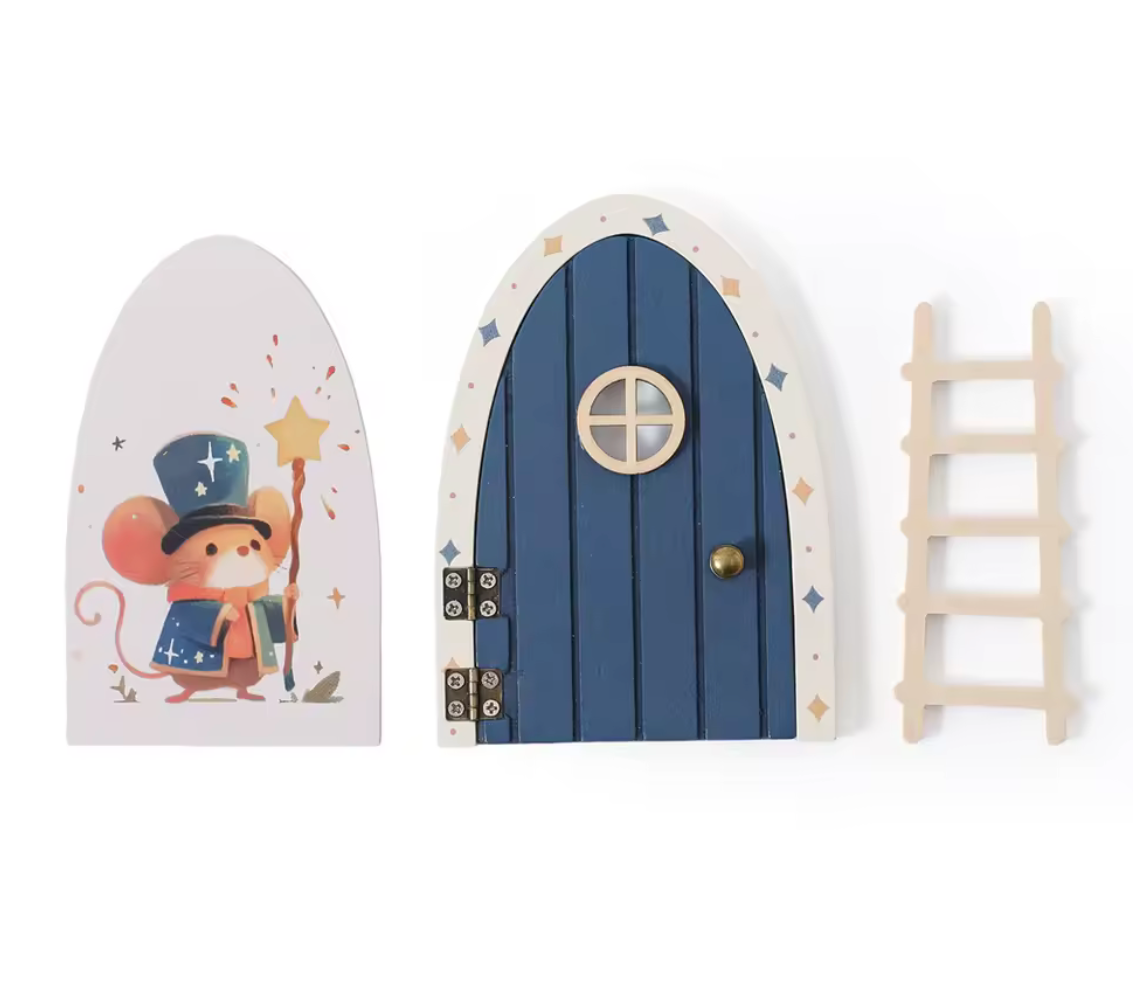 Puerta de madera para ratoncitos - Blue