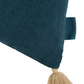 Cojín rectangular tassel bordado de lino francés lavado L1NO - Deep blue
