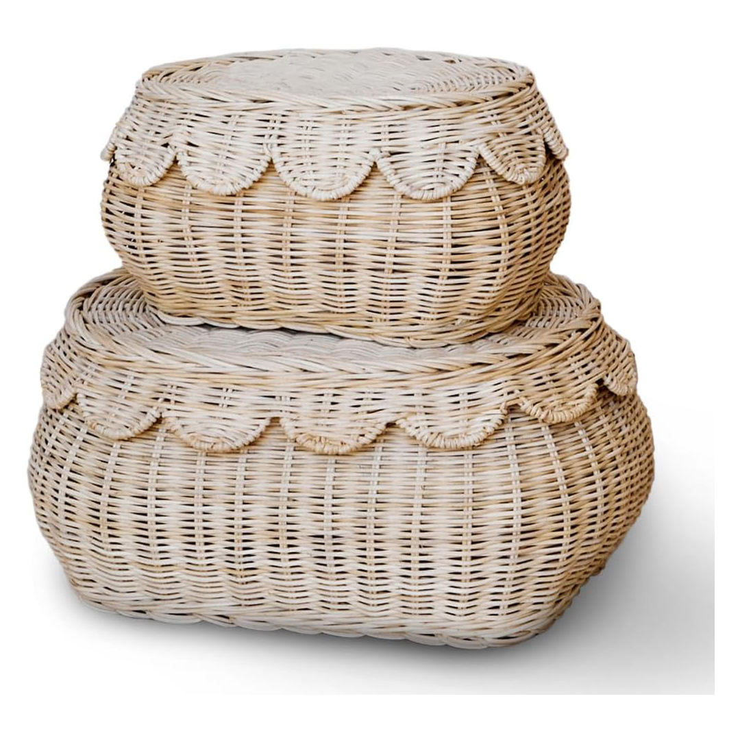 Canastos con tapa scalloped