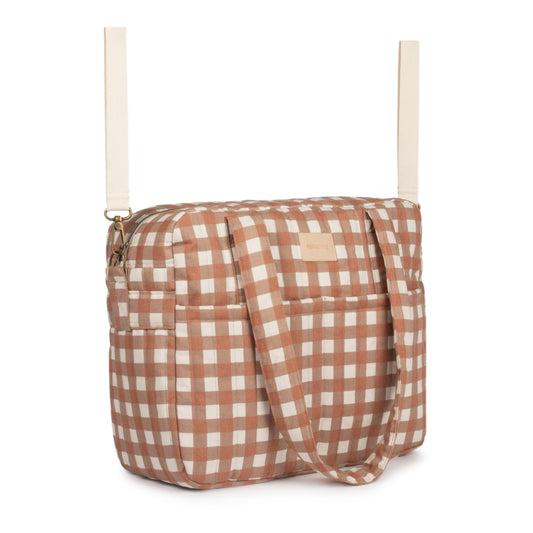 Bolso cambiador impermeable apto para coche Hyde Park - Terracota Checks