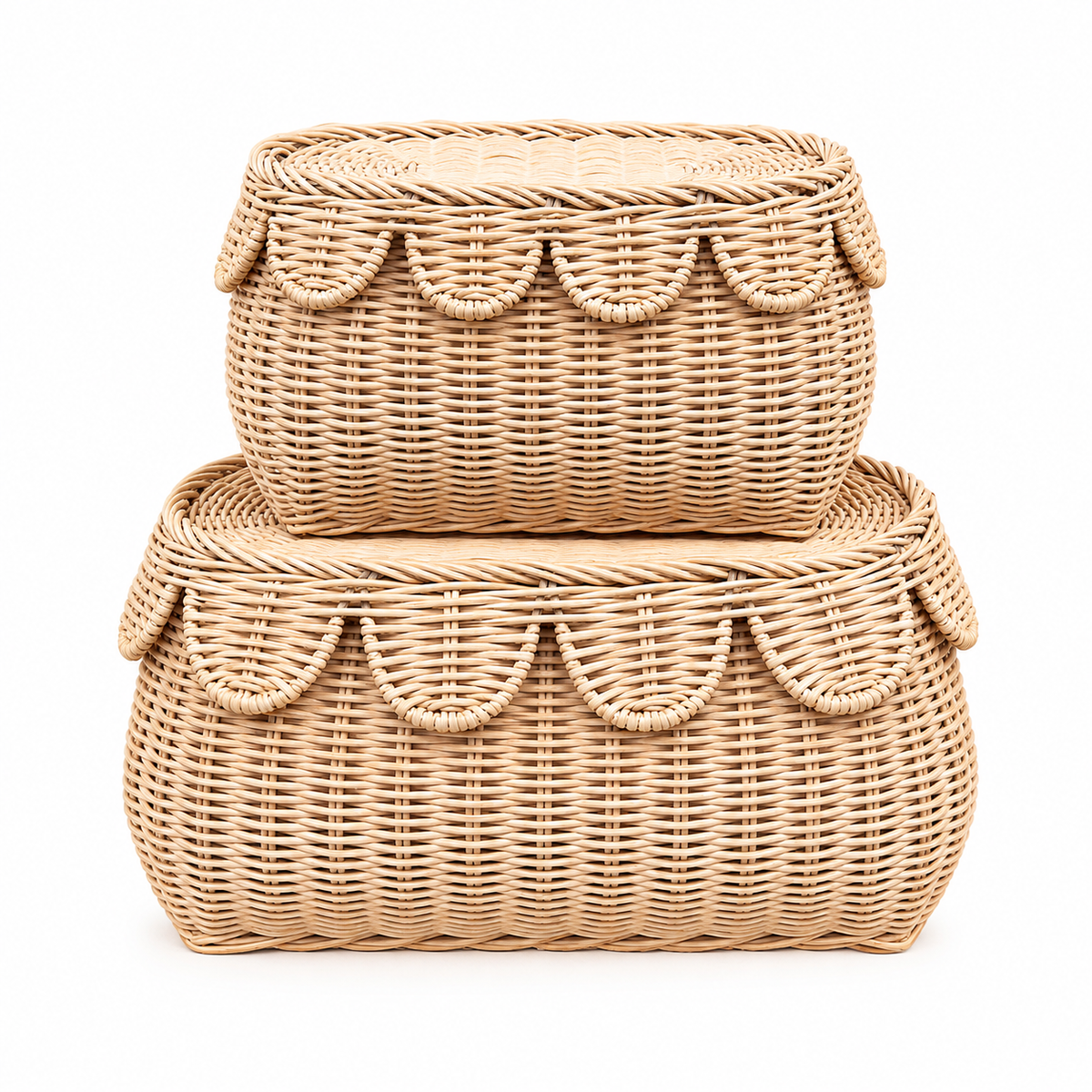 Canastos con tapa scalloped