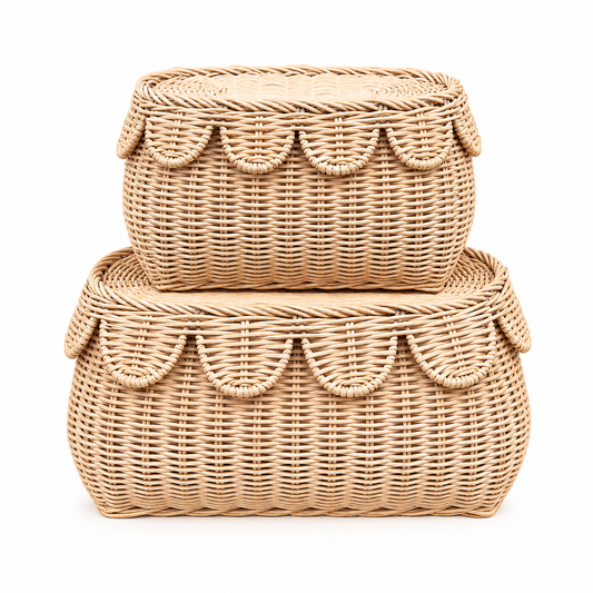 Canastos con tapa scalloped