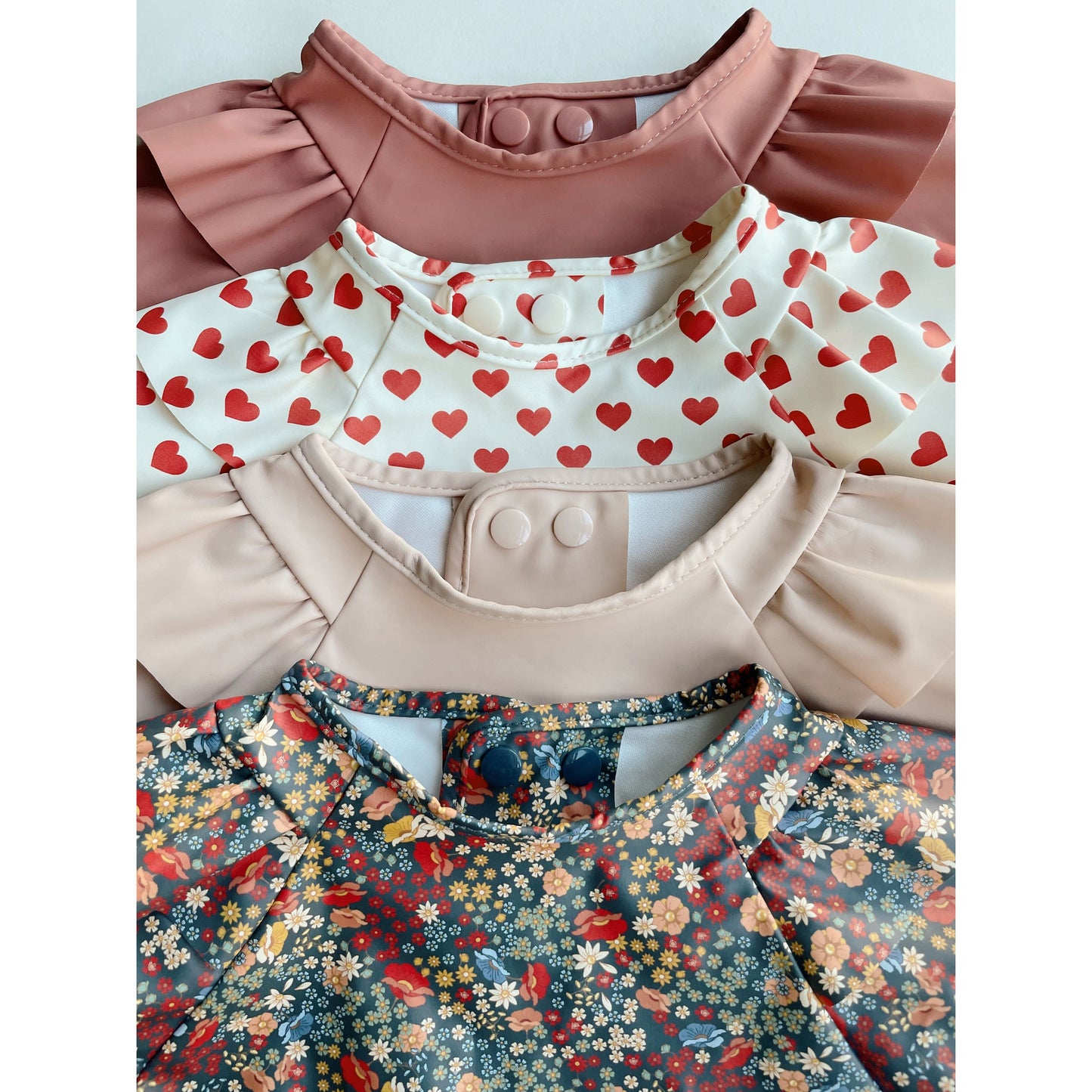 Set 2 Baberos con mangas y vuelitos  - Villetta Blue