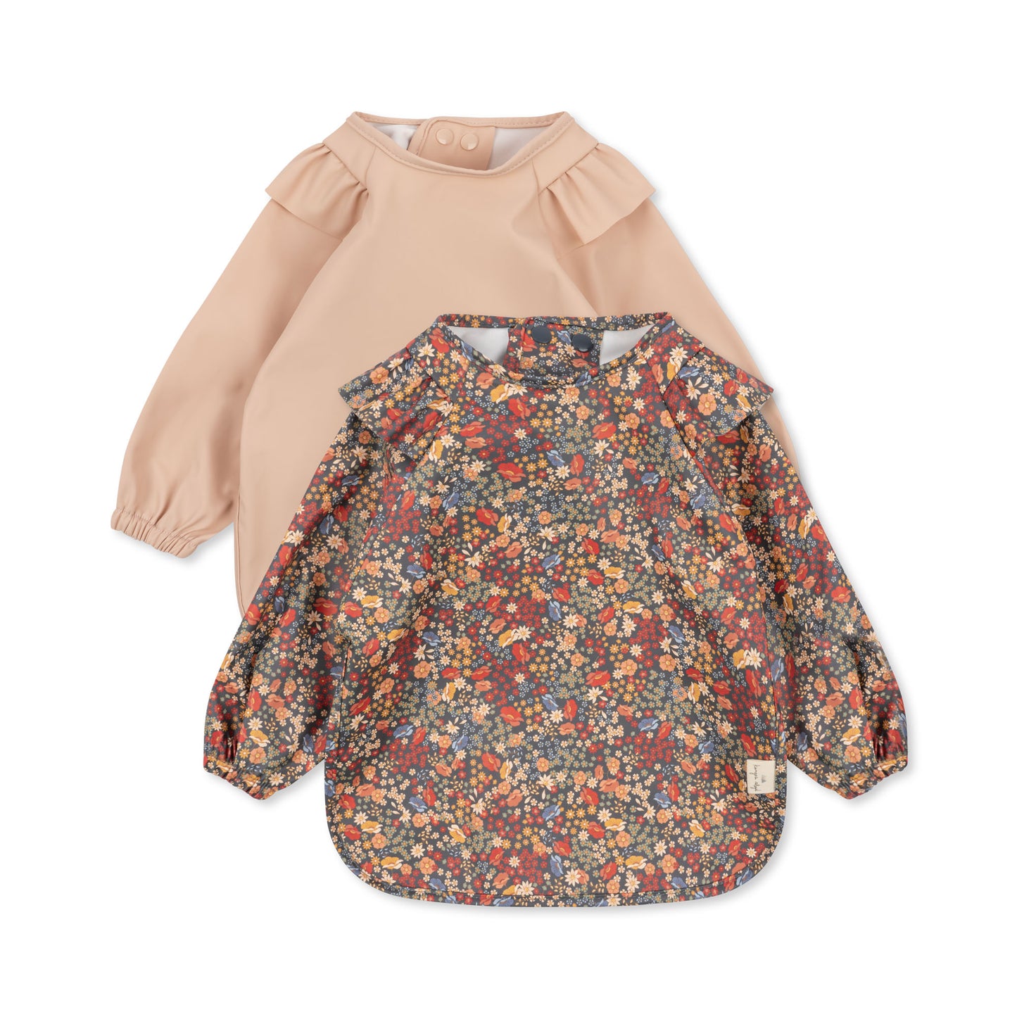 Set 2 Baberos con mangas y vuelitos  - Villetta Blue