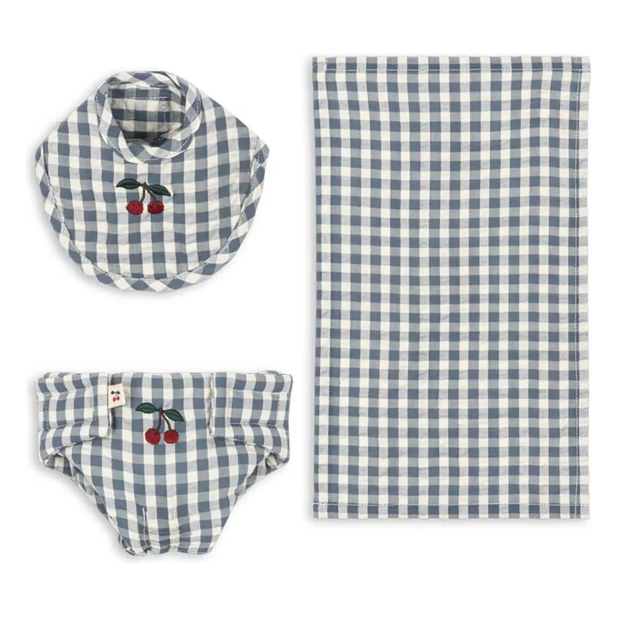 Set de muda para muñeca - Blue check