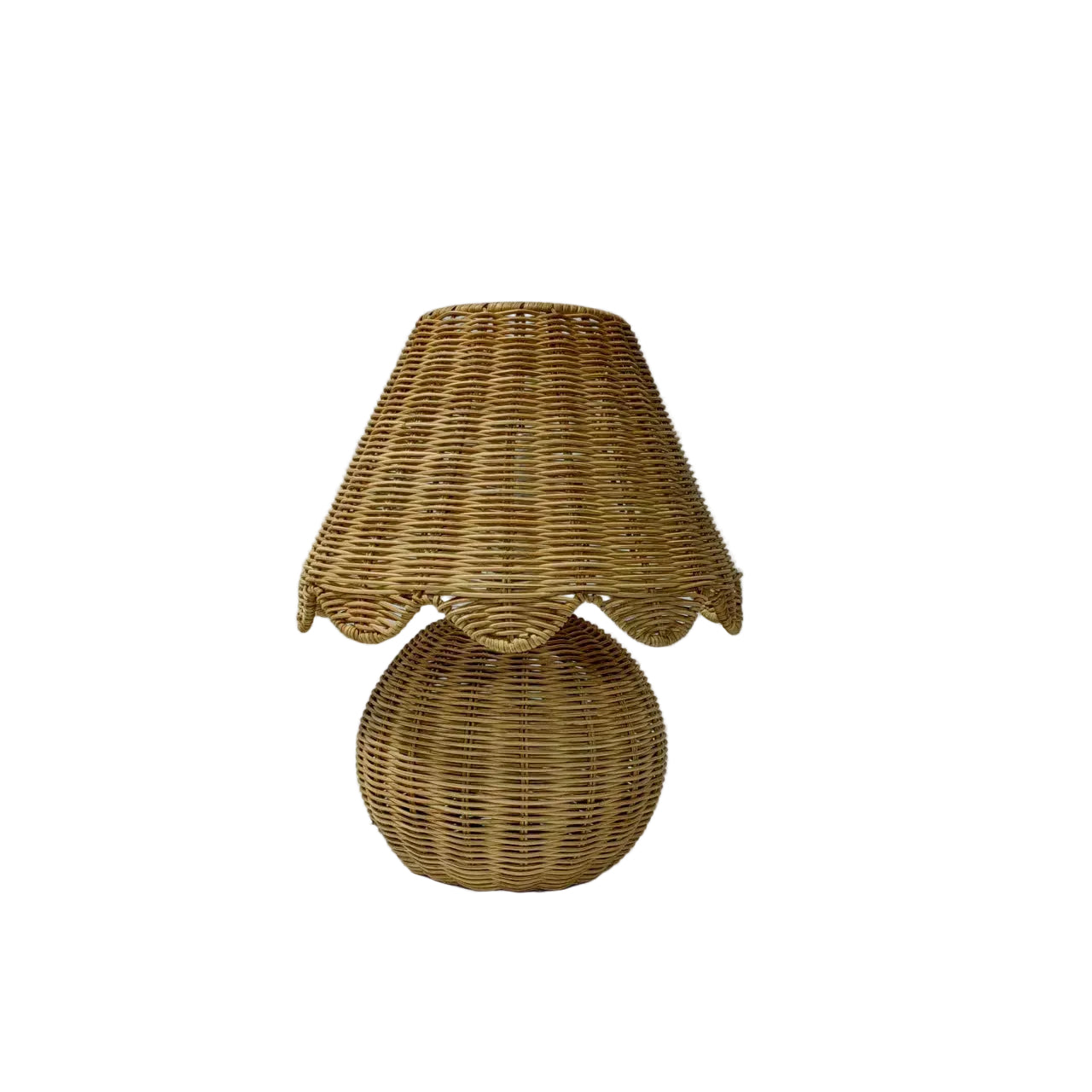 Lampara sobremesa scalloped rattan