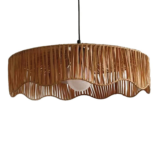 Lámpara colgante scalloped rafia