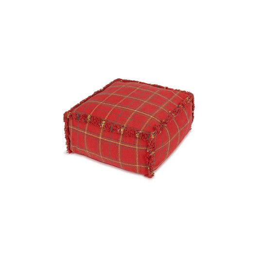 Pouf Handloom maple red