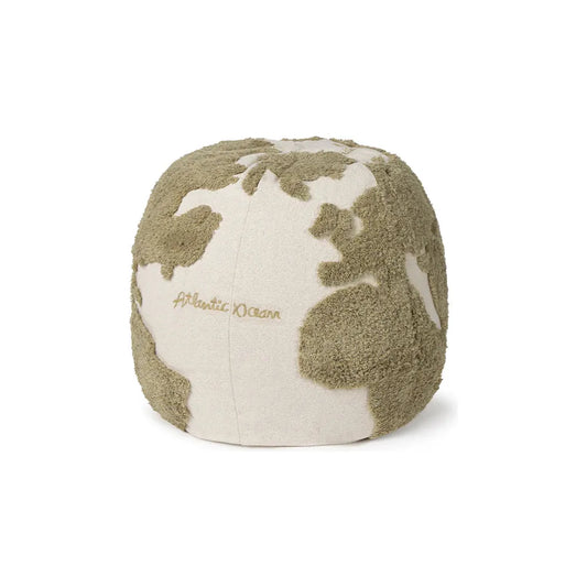 Pouf World Map Rugcycled