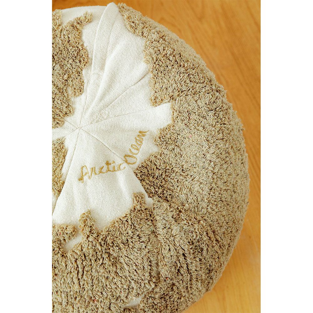 Pouf World Map Rugcycled