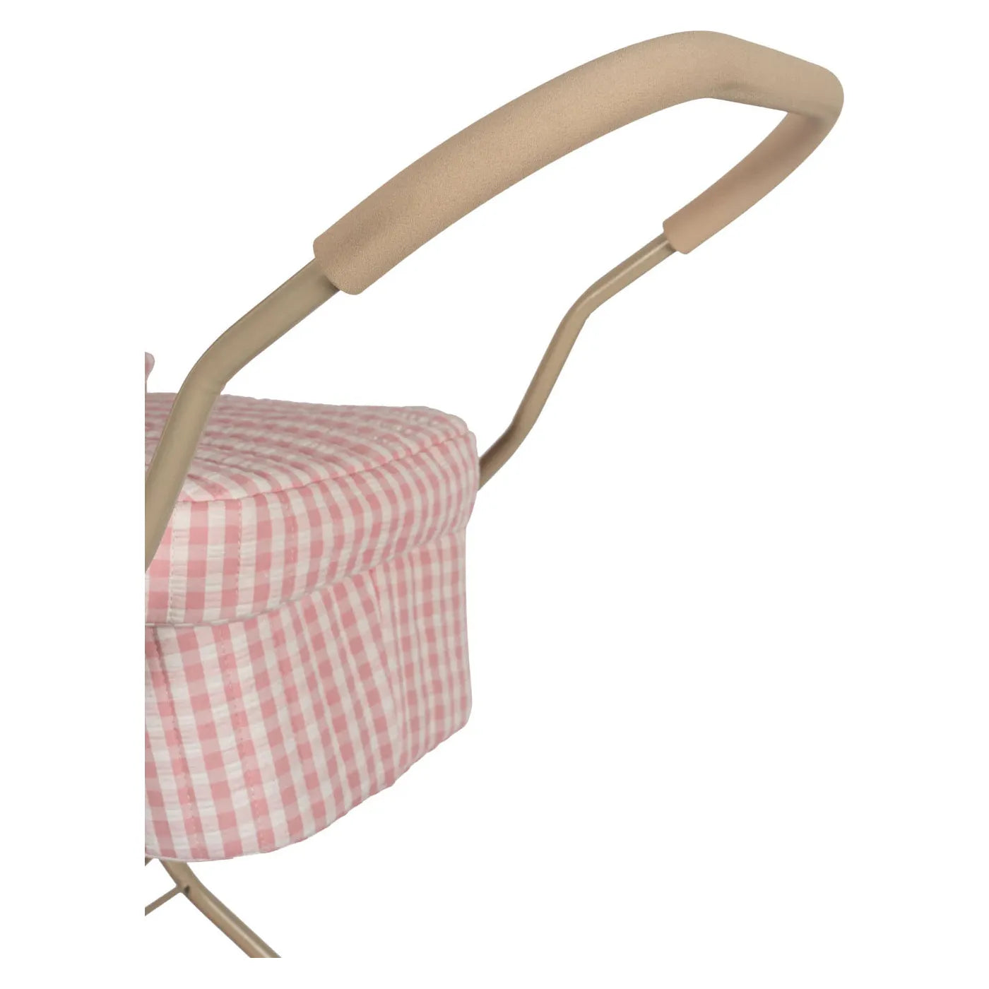 Coche / Moises Vintage para muñecas - Powder pink check