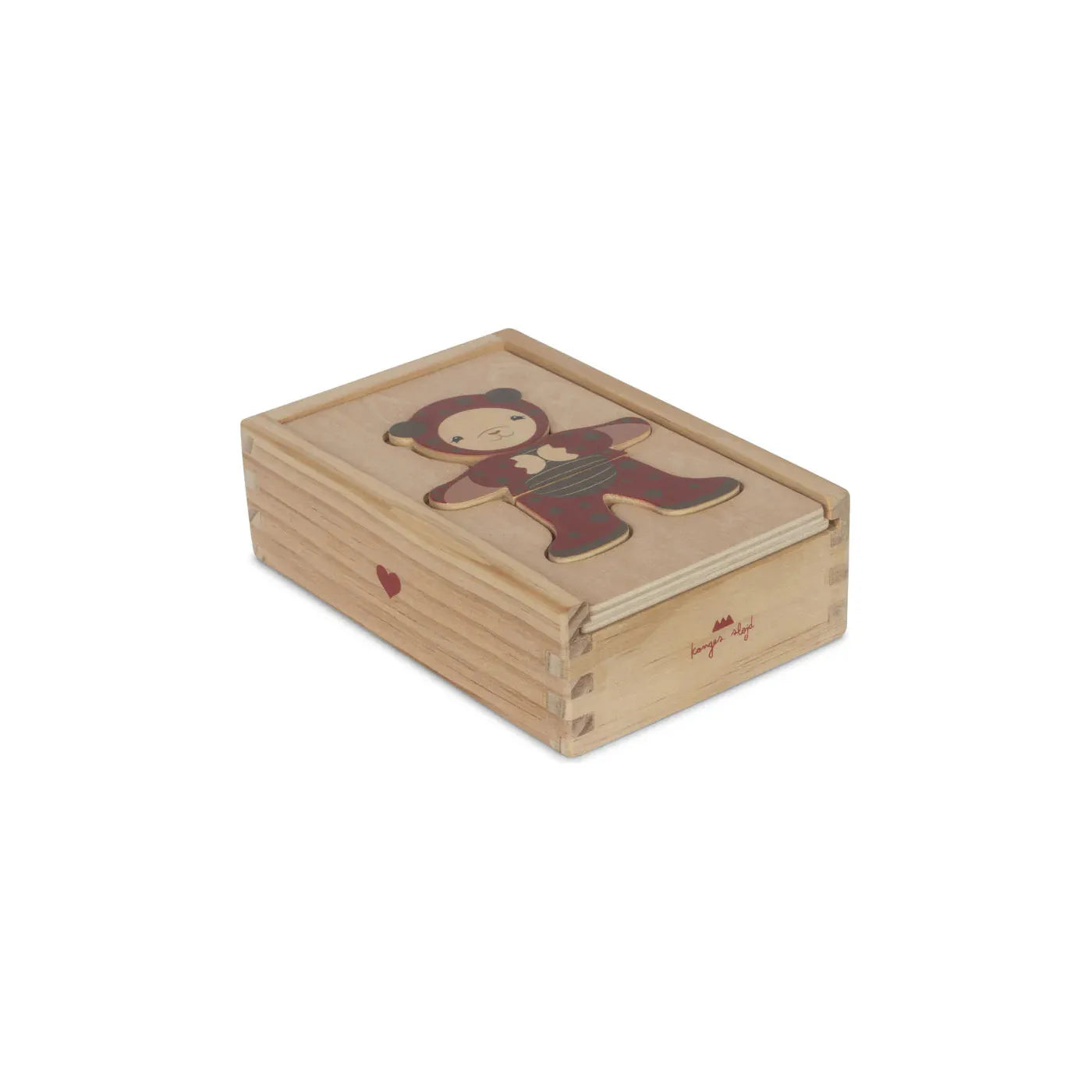 Puzzle osito de madera para vestir animales fsc