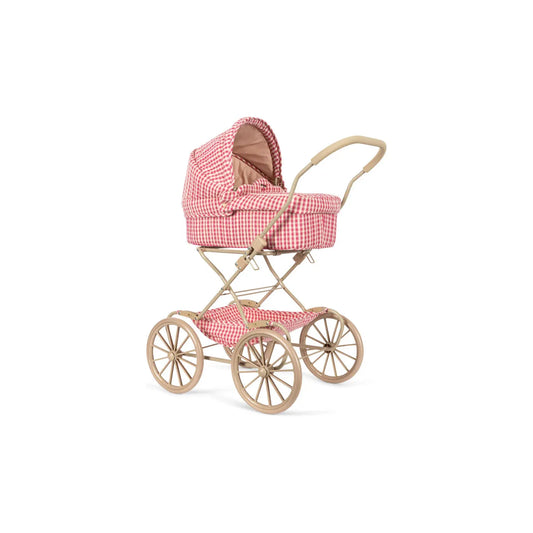 Coche / Moises Vintage para muñecas - Bubblegum check