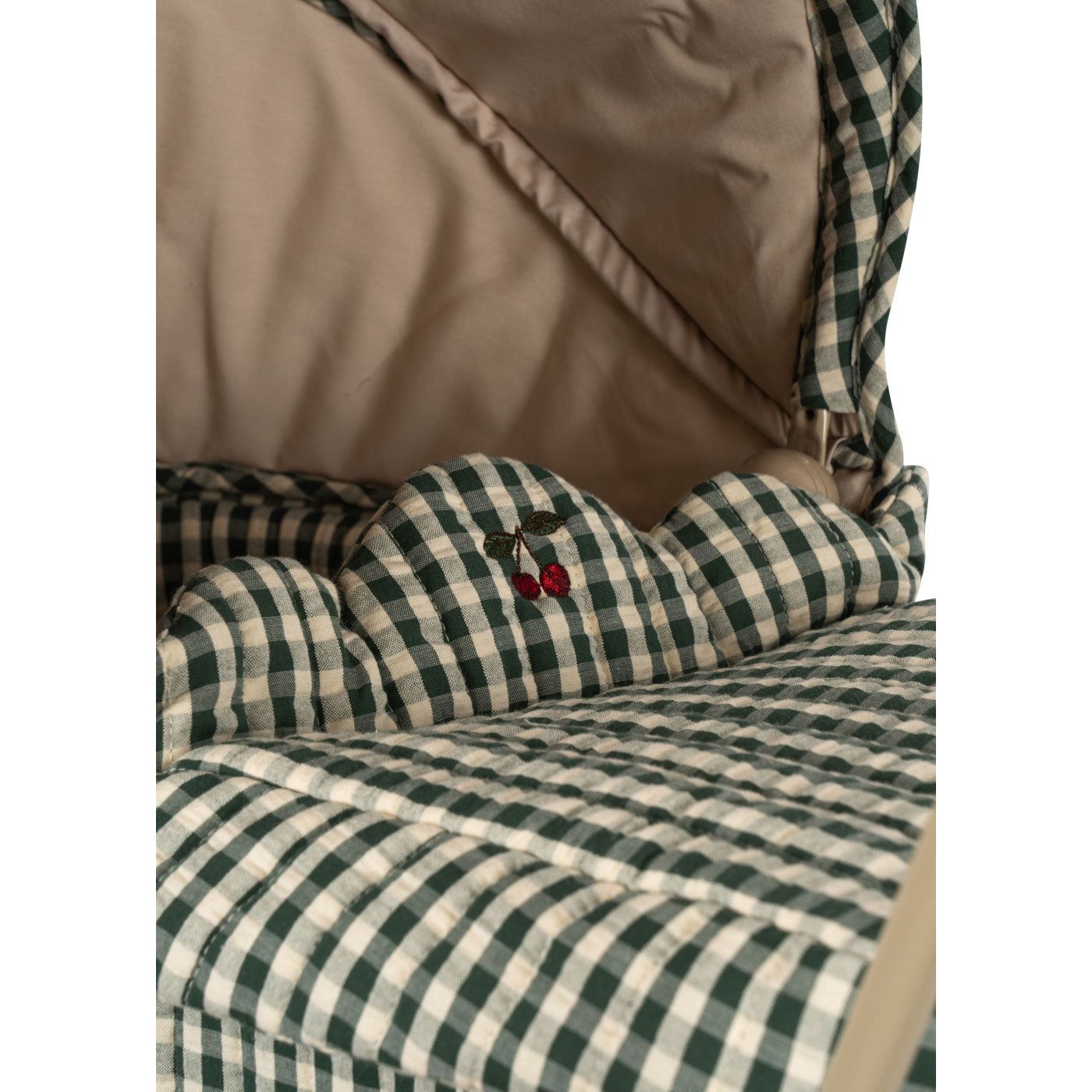 Coche / Moises Vintage para muñecas - Smoke pine check