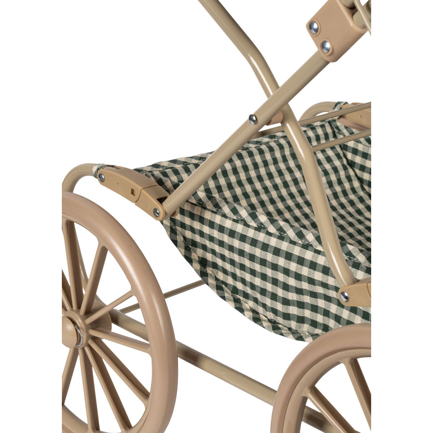 Coche / Moises Vintage para muñecas - Smoke pine check