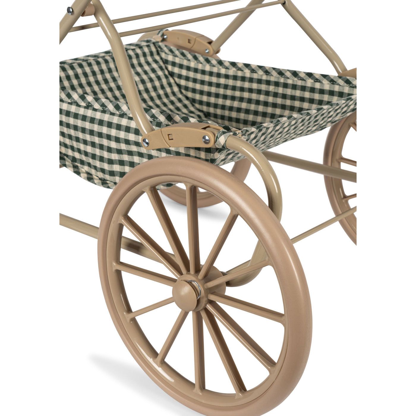 Coche / Moises Vintage para muñecas - Smoke pine check