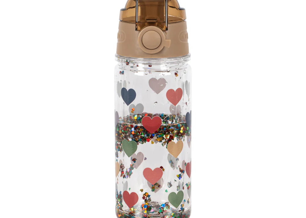 Botella bon coeur coloré glitter