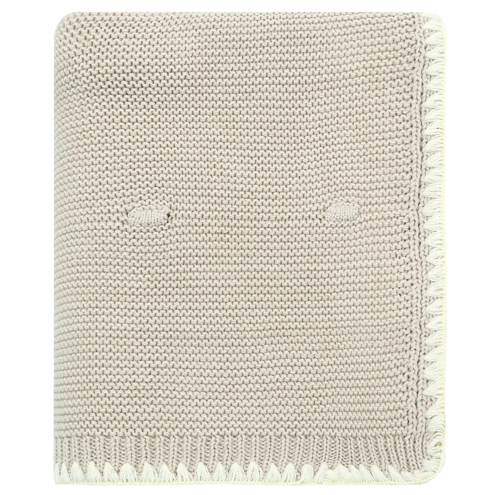 Manta tejida Stitching - Beige