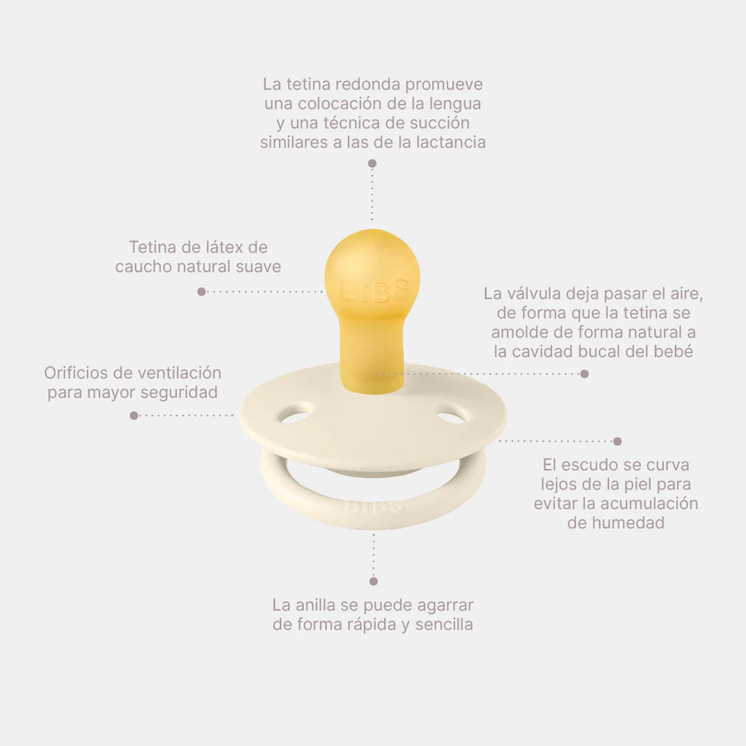 Pack 2 Chupetes de lux round latex - Blush / Vanilla glow