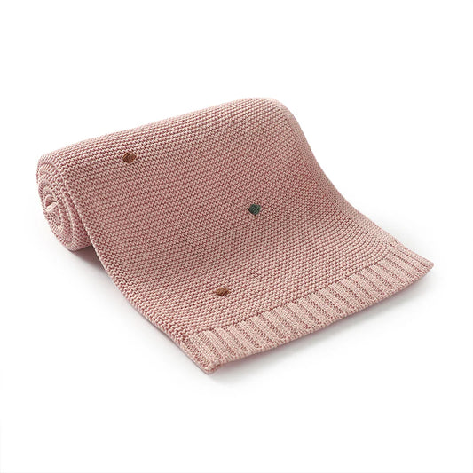 Manta Tejida colors dots - Light Rose