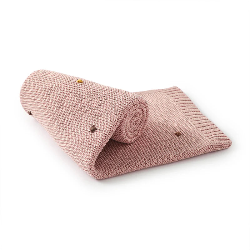 Manta Tejida colors dots - Light Rose