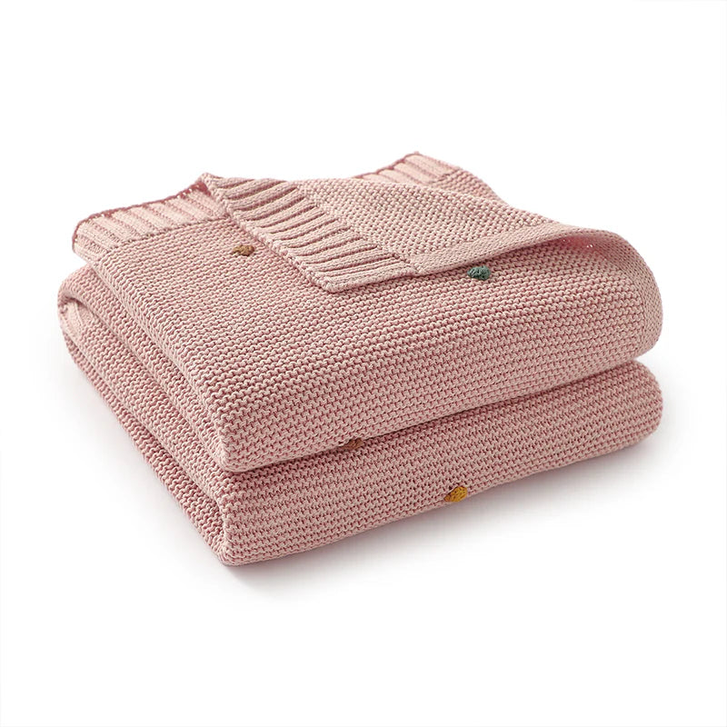 Manta Tejida colors dots - Light Rose