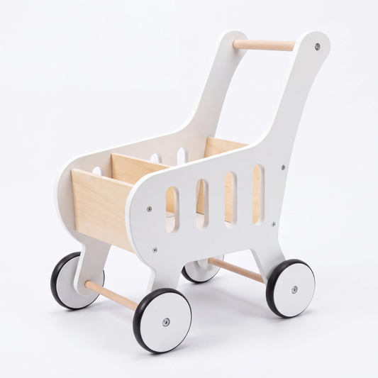 Carrito de supermercado madera