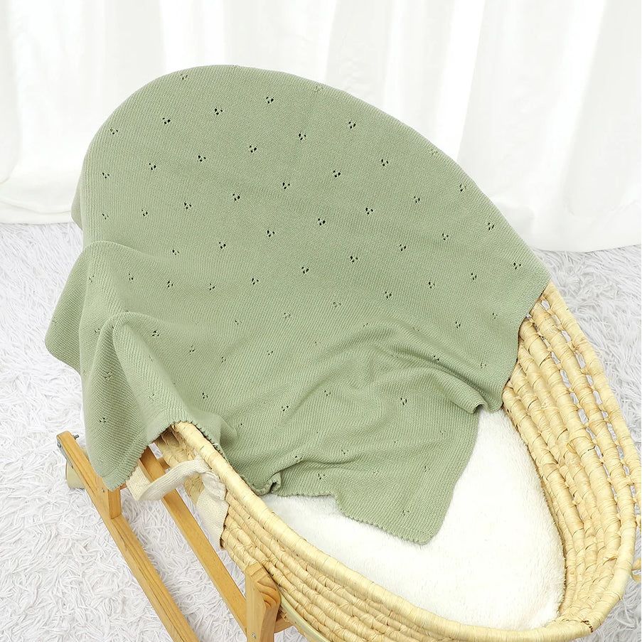 Manta tejida punto - Light green