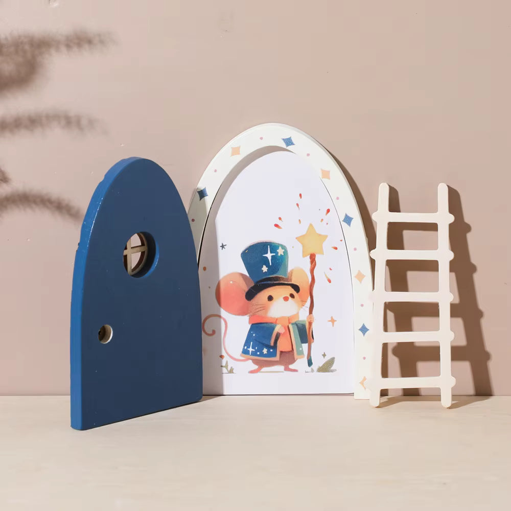 Puerta de madera para ratoncitos - Blue