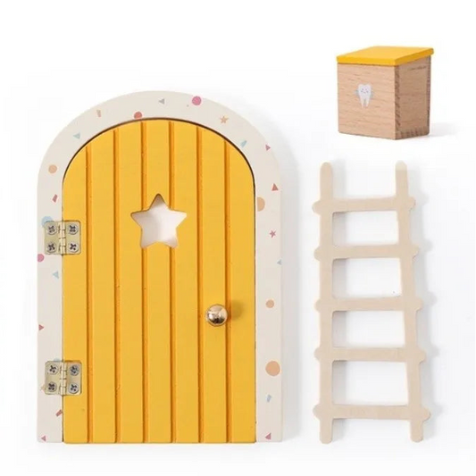 Puerta de madera para ratoncitos - Yellow