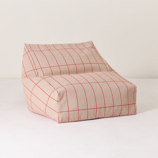 Pouf sillón vibes - Pink red grid