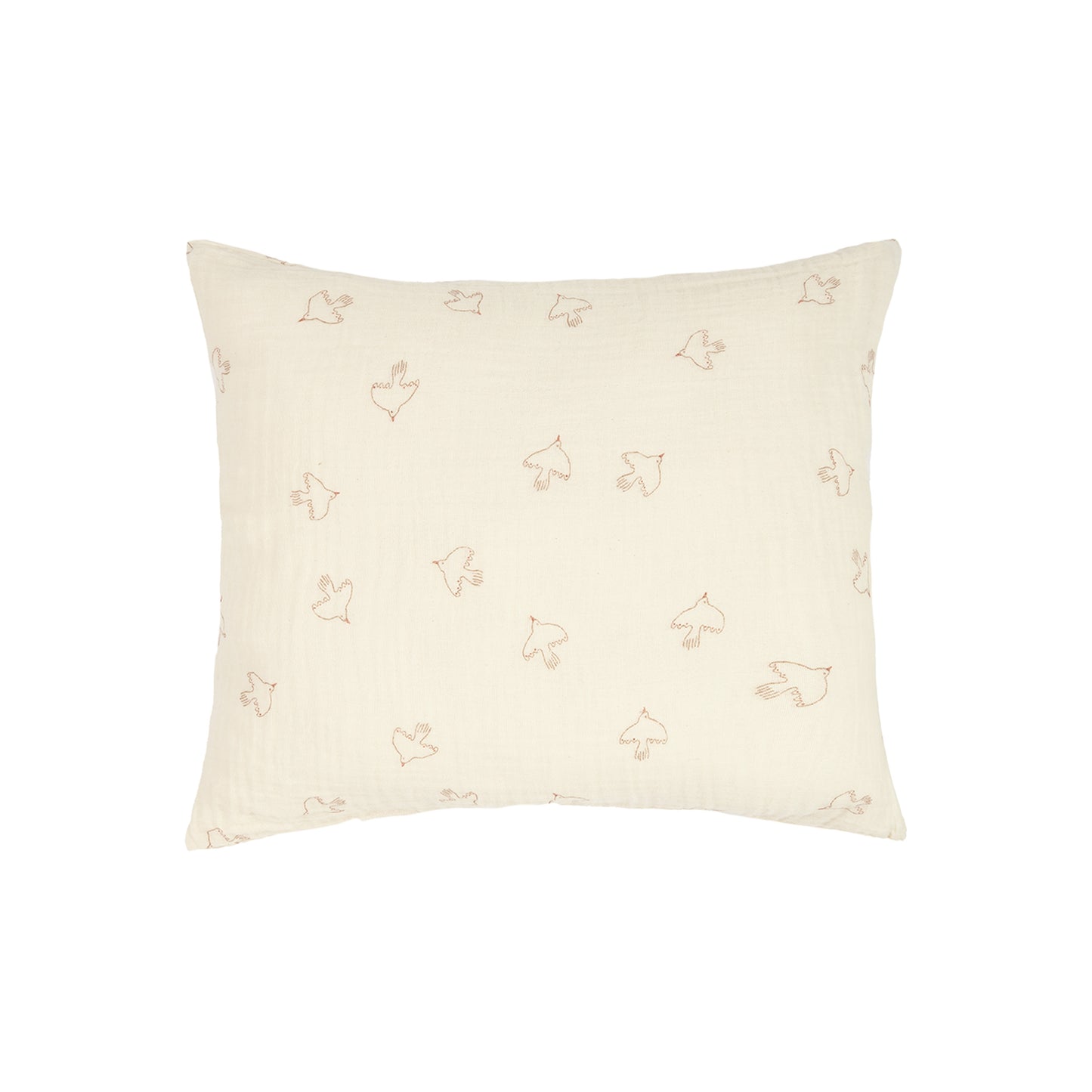 Funda de almohada Wabi Sabi (Doble gasa algodón lavado) 60 x 60 cm -  Brown Hoshi Birds
