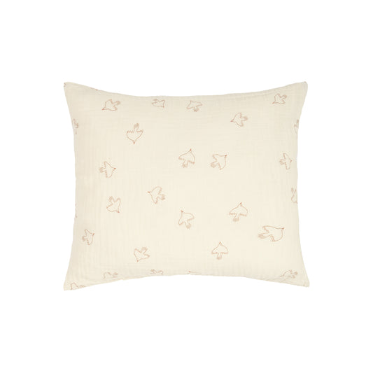 Funda de almohada Wabi Sabi (Doble gasa algodón lavado) 60 x 60 cm -  Brown Hoshi Birds