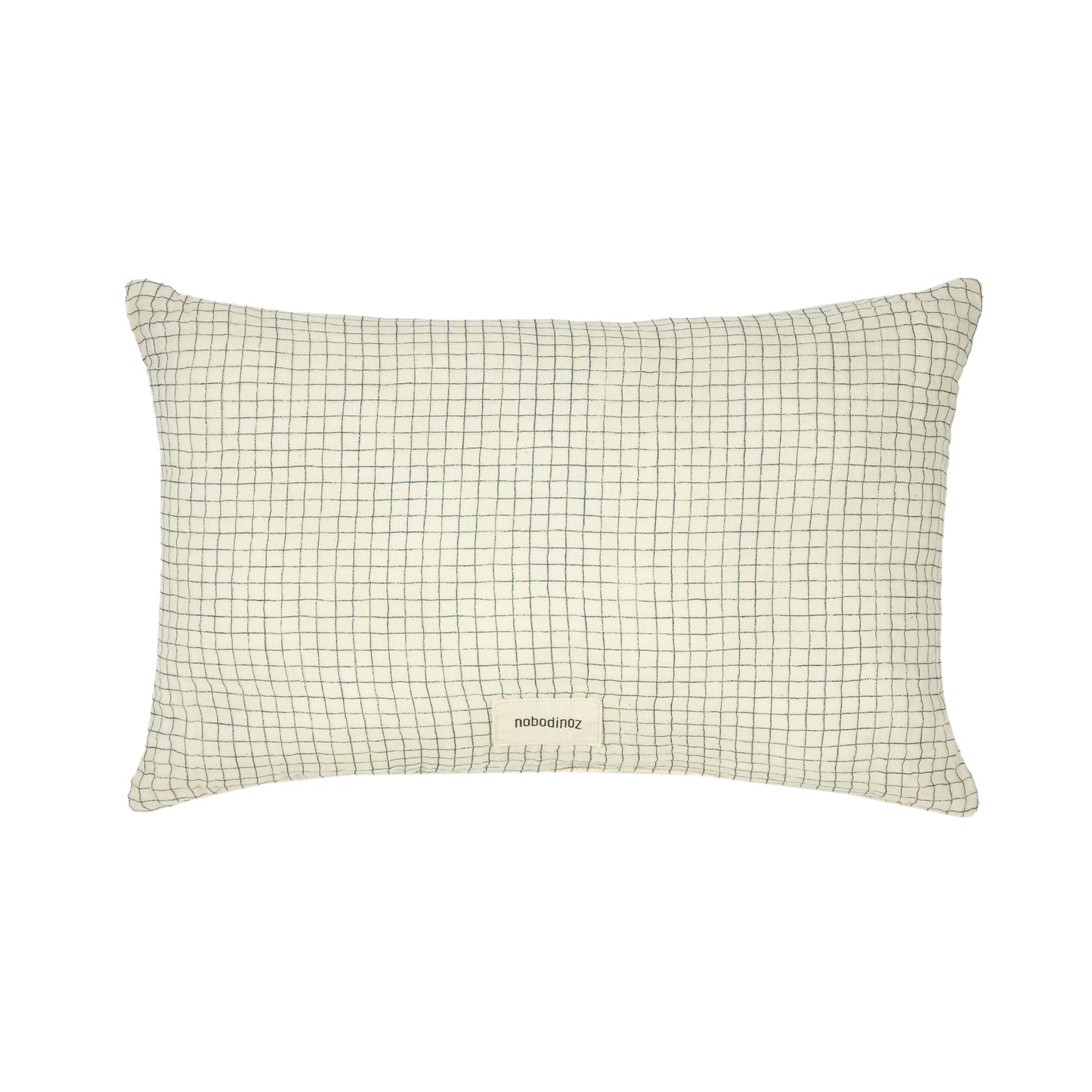 Cojín Rectangular Wabi Sabi (doble gasa algodón lavado) - Blue Grid