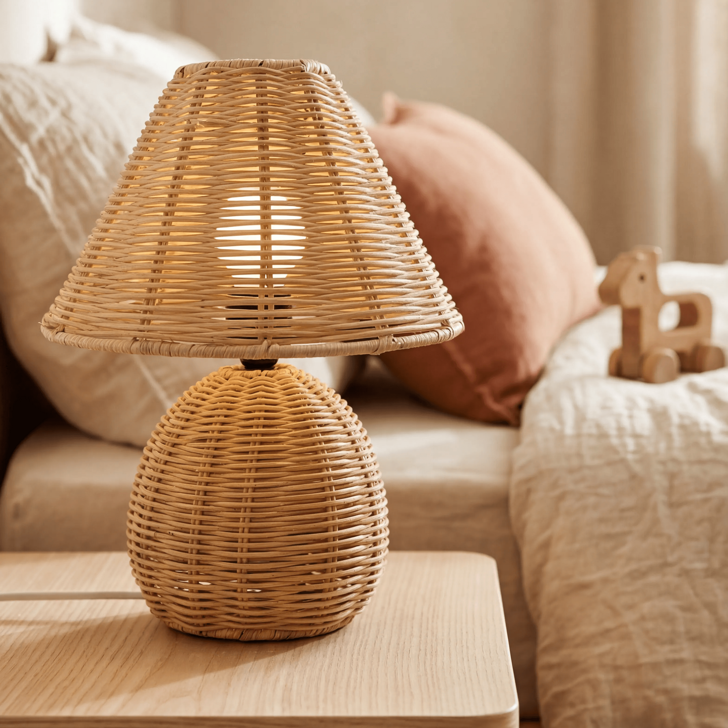 Lampara sobremesa baby rattán