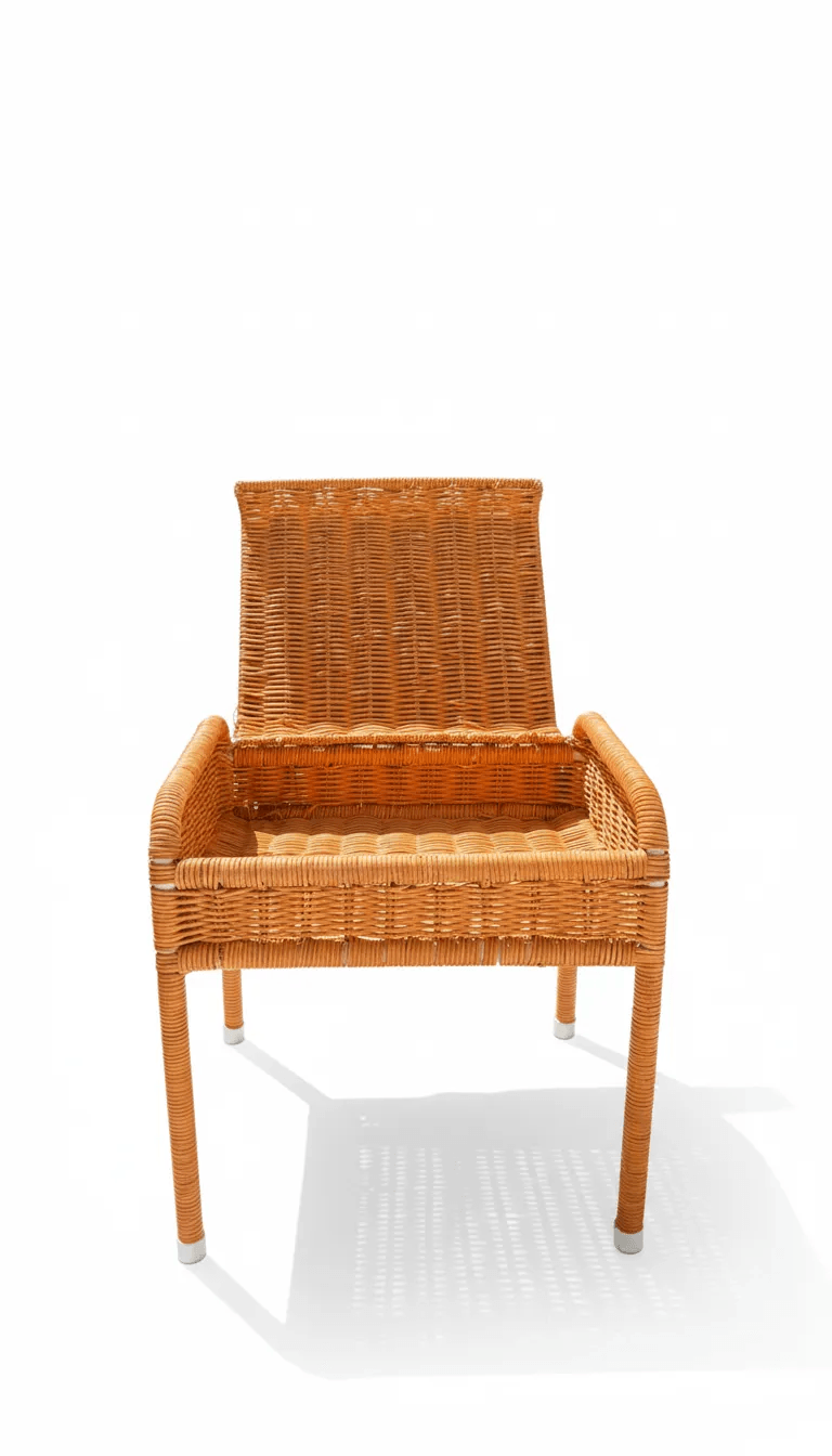Taburete con almacenamiento rattan
