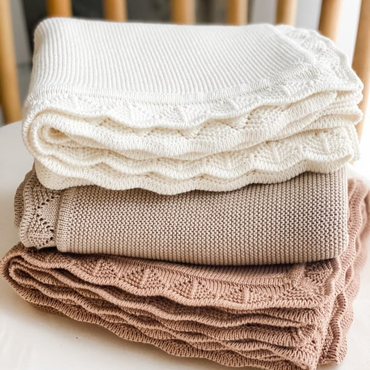 Manta Tejida Vuelos - Milk