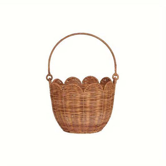 Canasto rattan tulip con asa