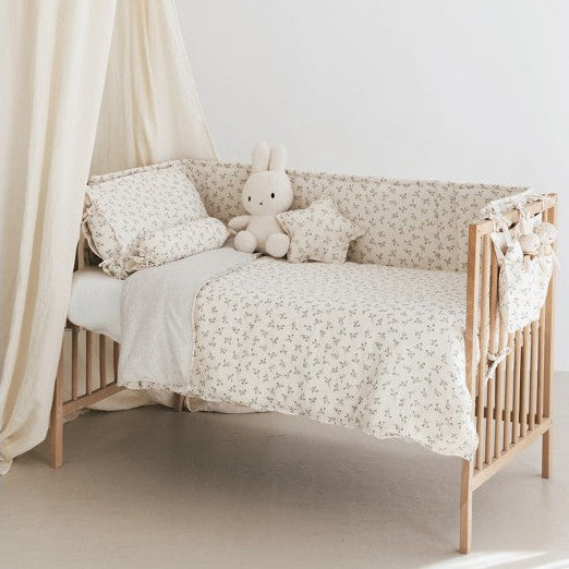 Protector de cuna Doux - Olive bloom